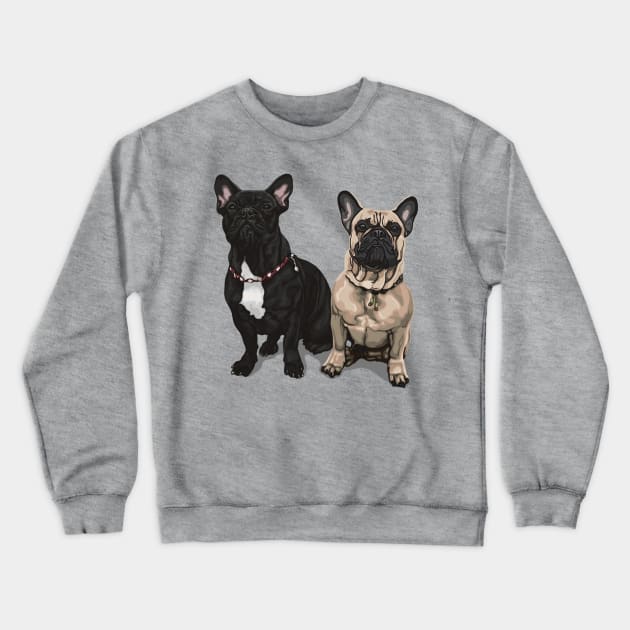 Baxter X Camelot - French Bulldogs Crewneck Sweatshirt by AlmightyClaire